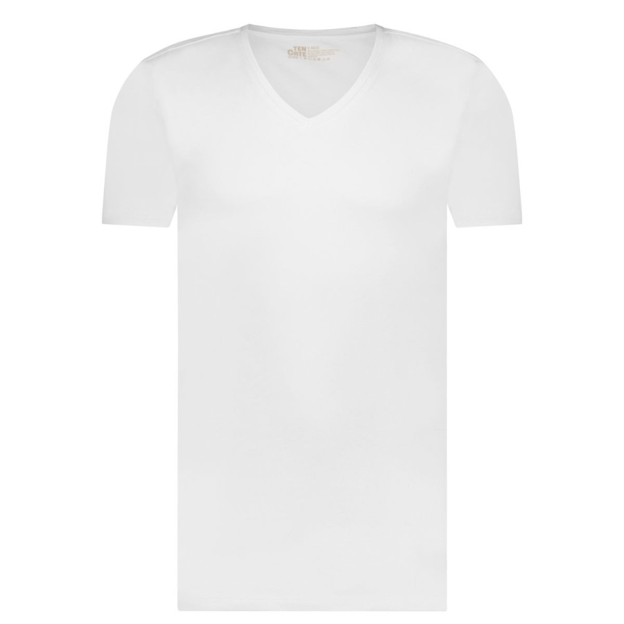 Heren Tencate Heren Ondershirts | T-Shirt V-Hals Wit 2 Pack