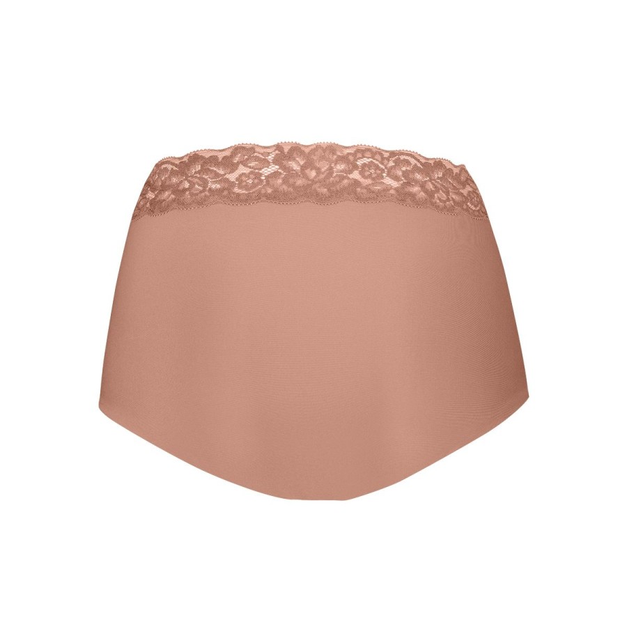 Dames Tencate Dames Slips | High Waist Met Kant Pink Nut