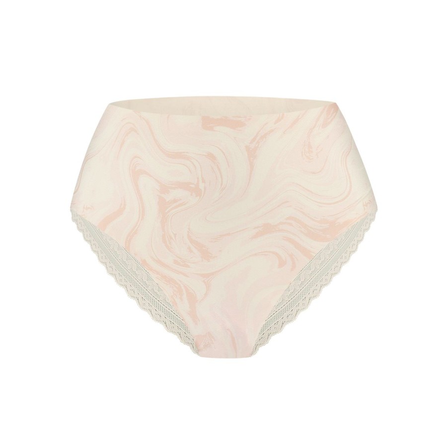 Dames Tencate Dames Slips | High Waist Brazilian Lace Swirle Soft Pink