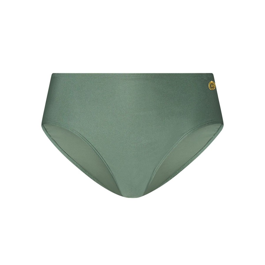 Dames Tencate Bikini'S | Mid Waist Bikini Bottom Green Sparkle