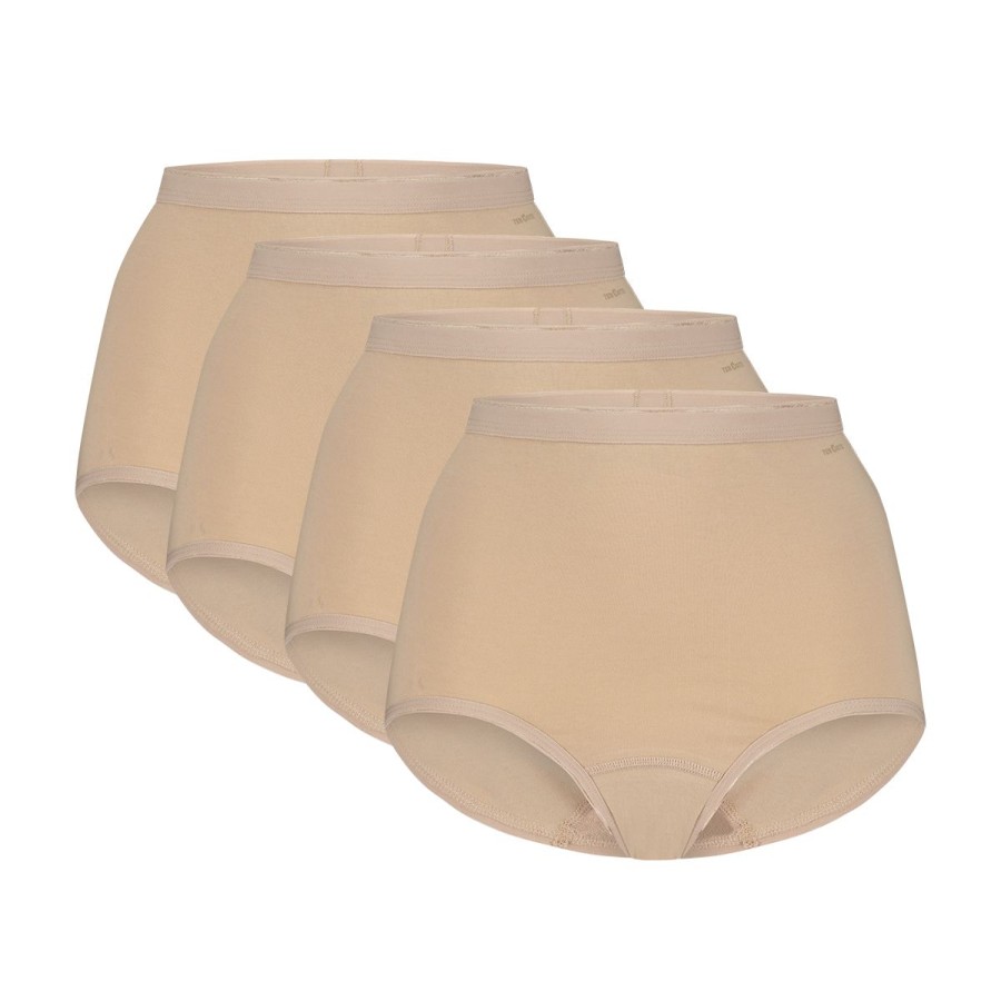 Dames Tencate Dames Slips | High Waist Beige 4 Pack