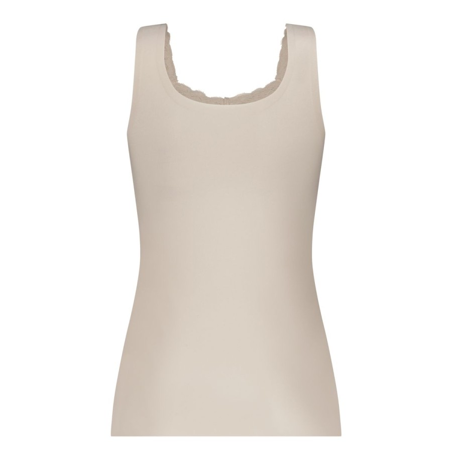 Dames Tencate Dames Tops | Singlet Met Kant Almond