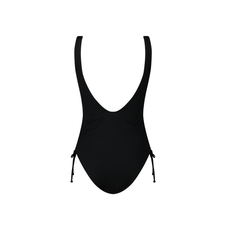 Dames Tencate Badpakken | High Leg Swimsuit Black Rib