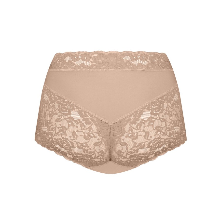 Dames Tencate Dames Slips | High Waist Met Kant Walnut