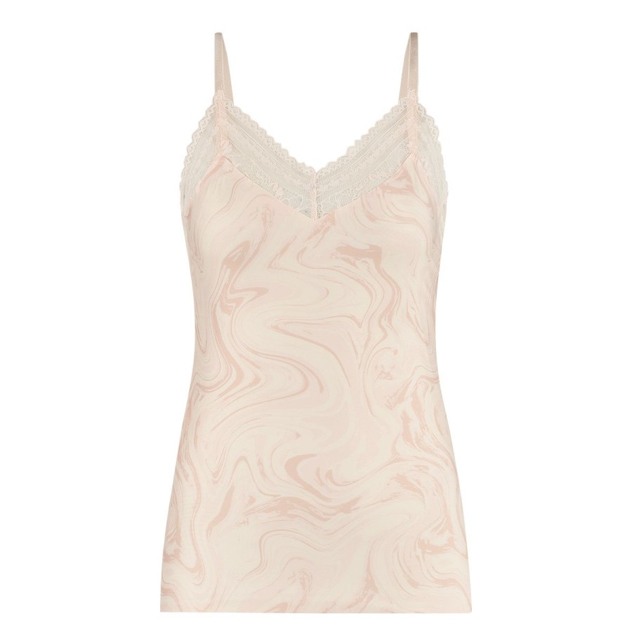 Dames Tencate Dames Tops | Spaghetti Top Lace Swirle Soft Pink