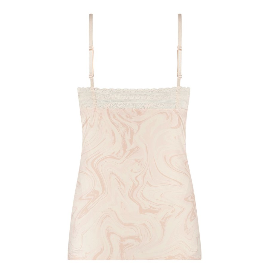 Dames Tencate Dames Tops | Spaghetti Top Lace Swirle Soft Pink