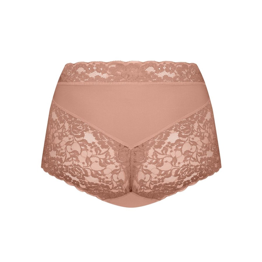 Dames Tencate Dames Slips | High Waist Met Kant Pink Nut