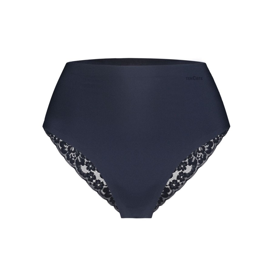 Dames Tencate Dames Slips | High Waist Brazilian Met Kant Dark Navy