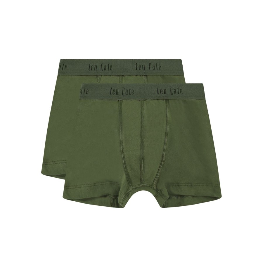 Kinderen Tencate Jongens Boxershorts | Shorts Army Green 2 Pack