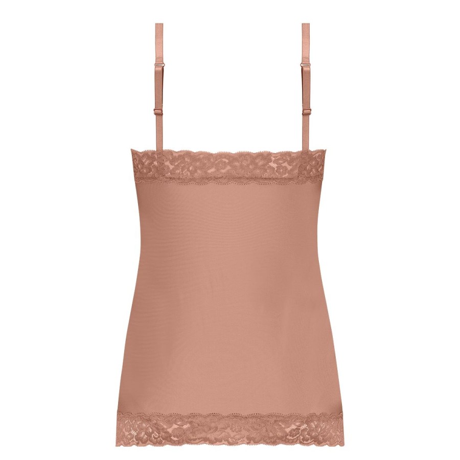 Dames Tencate Dames Tops | Spaghetti Top Met Kant Pink Nut