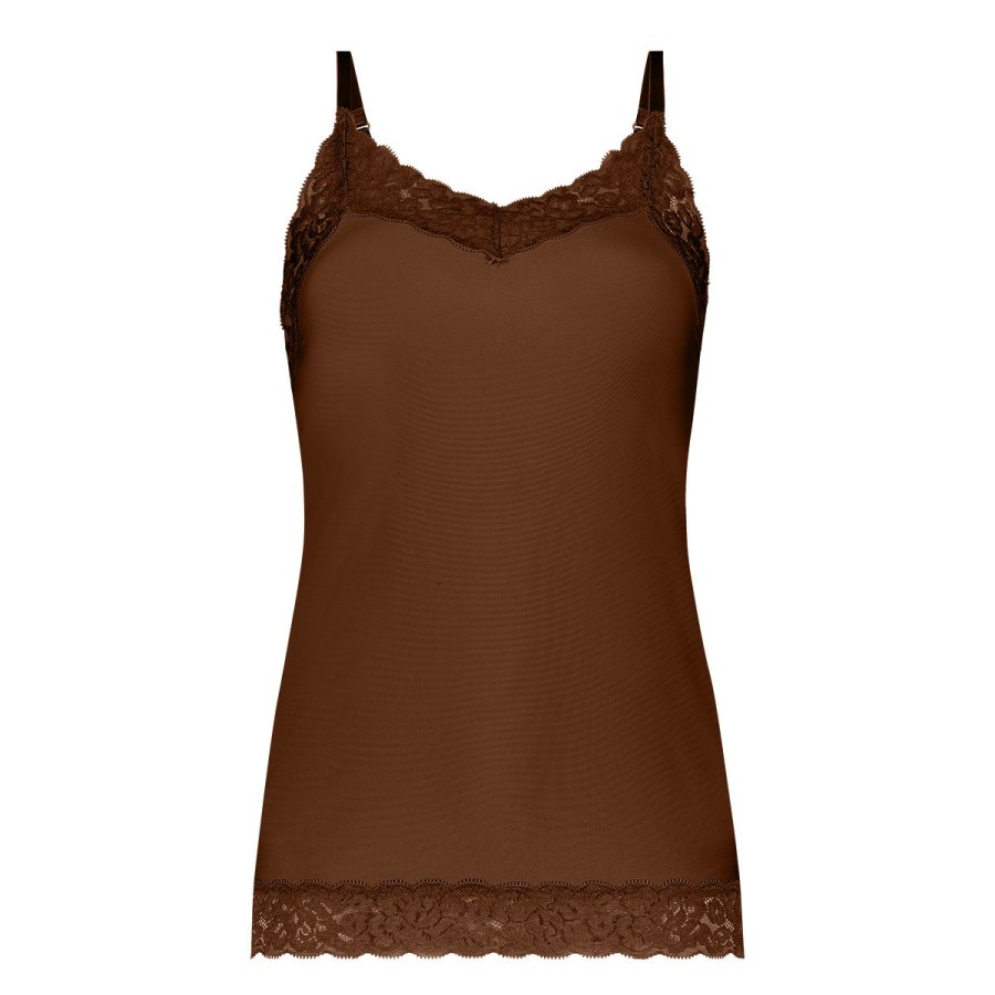 Dames Tencate Dames Tops | Spaghetti Top Met Kant Coconut